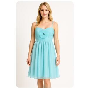 Pearl Georgina Chapman Mint Blue Prom Dress Evening Gown Formal sweetheart SZ 12